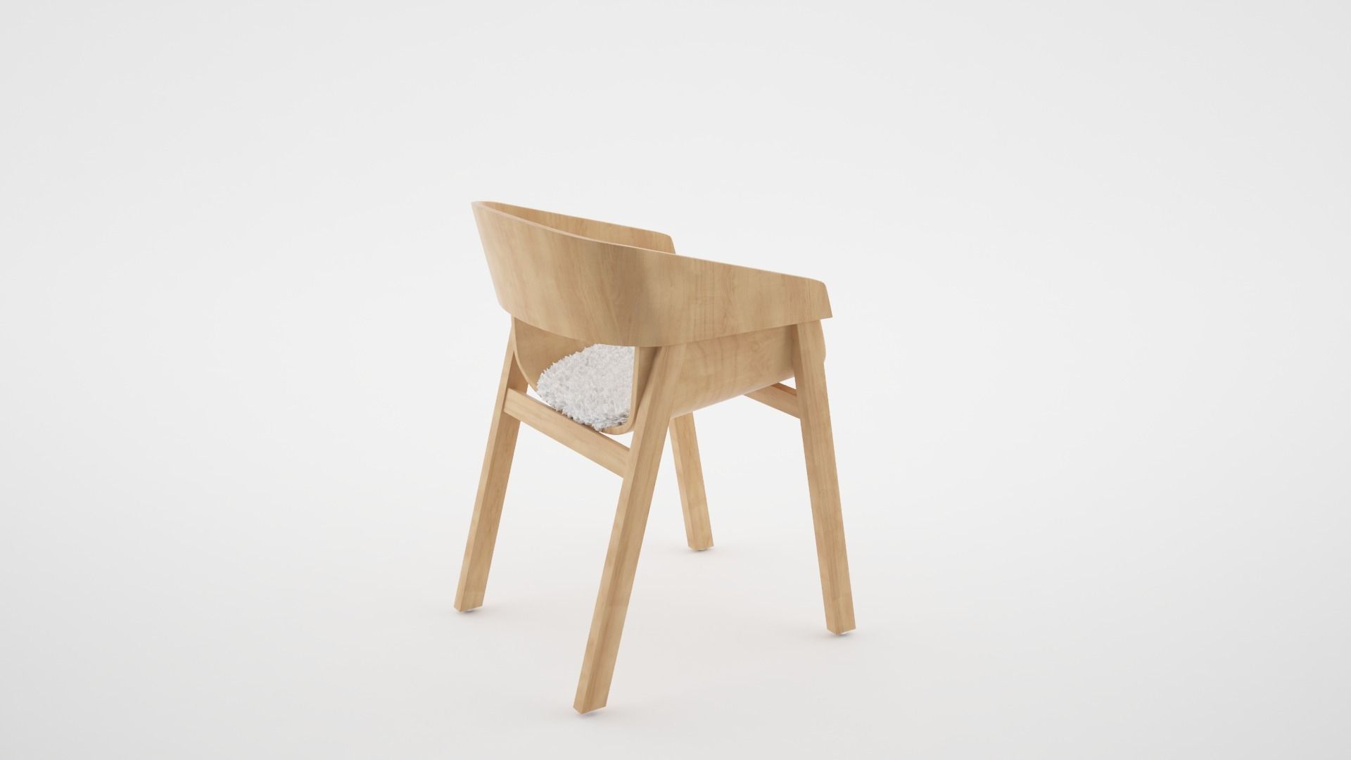 chair wood 3D model_4