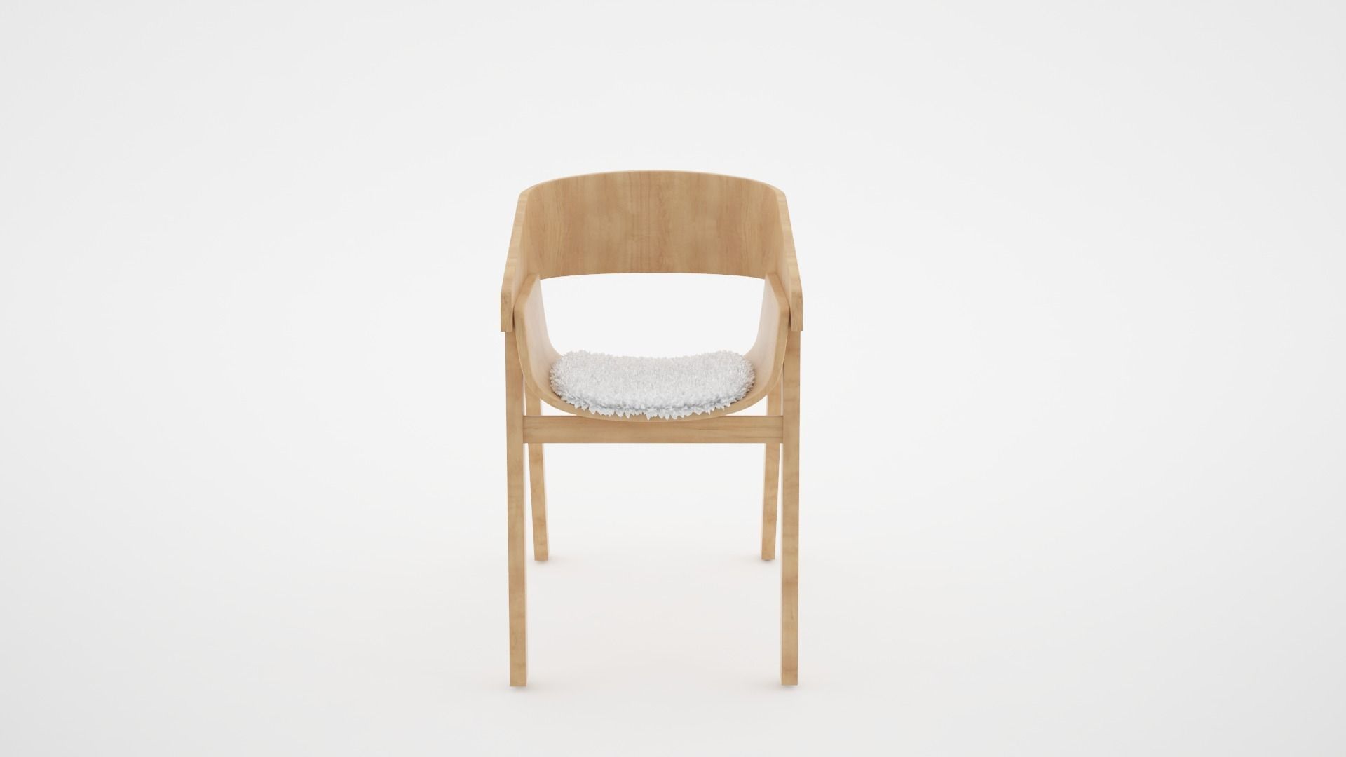 chair wood 3D model_0