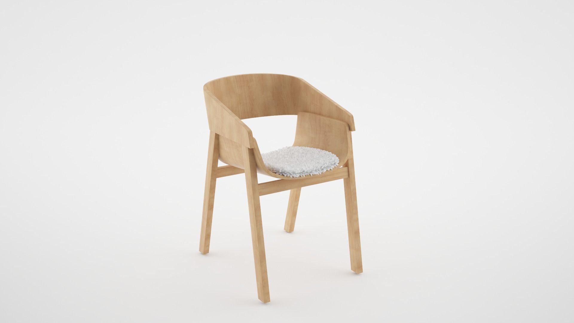 chair wood 3D model_1