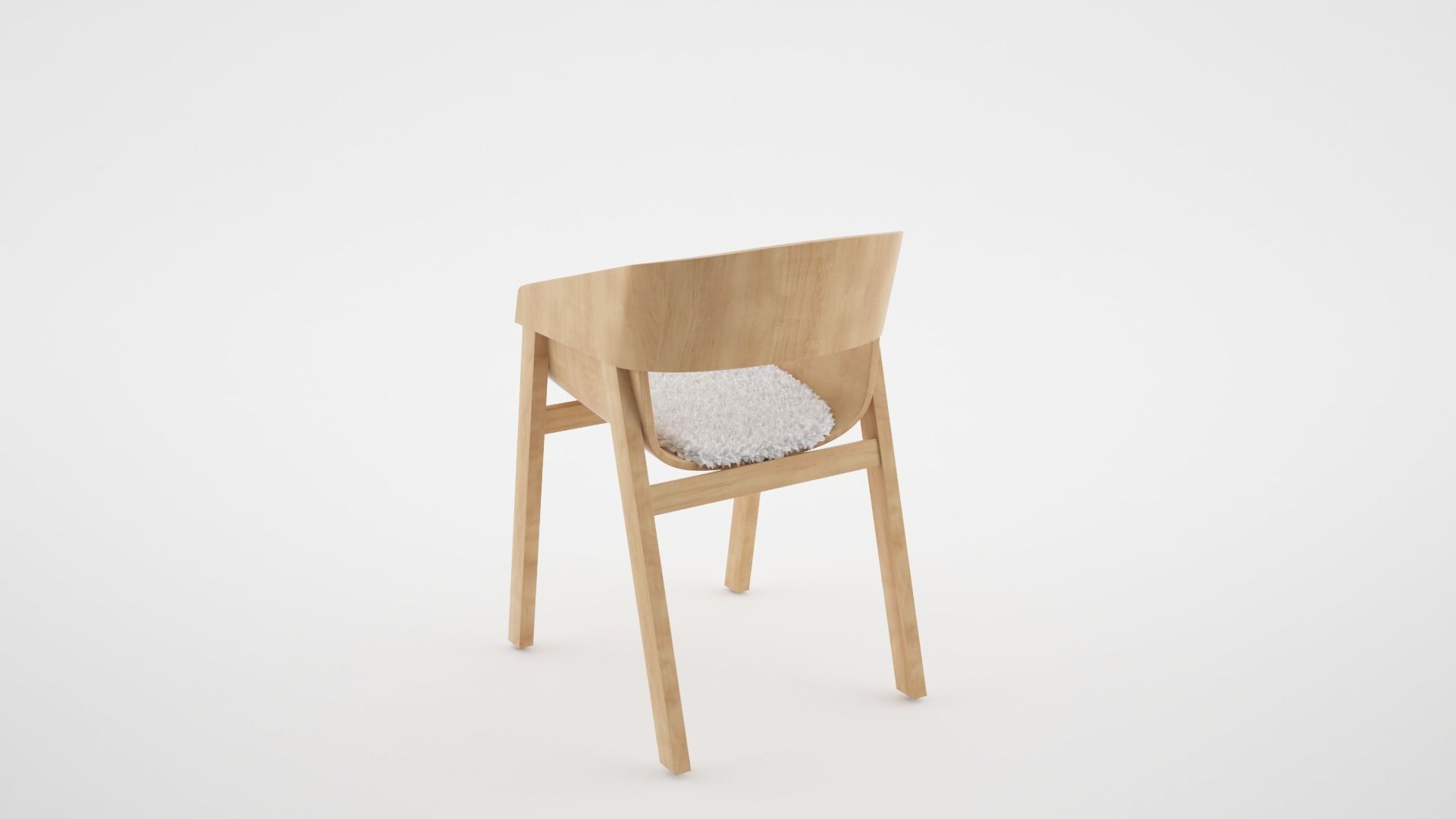 chair wood 3D model_3