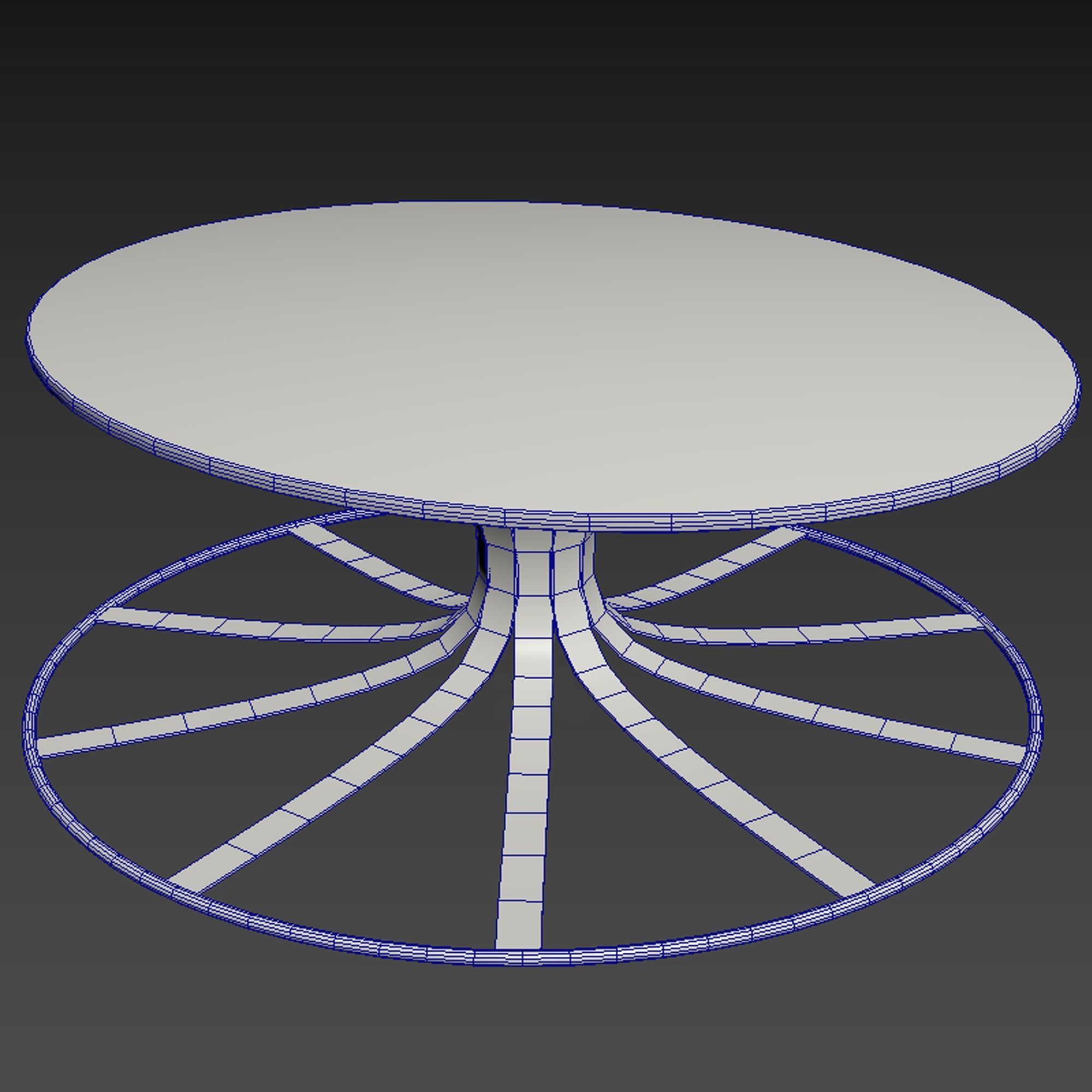 Table 5 coffee with metal base 3D model_4