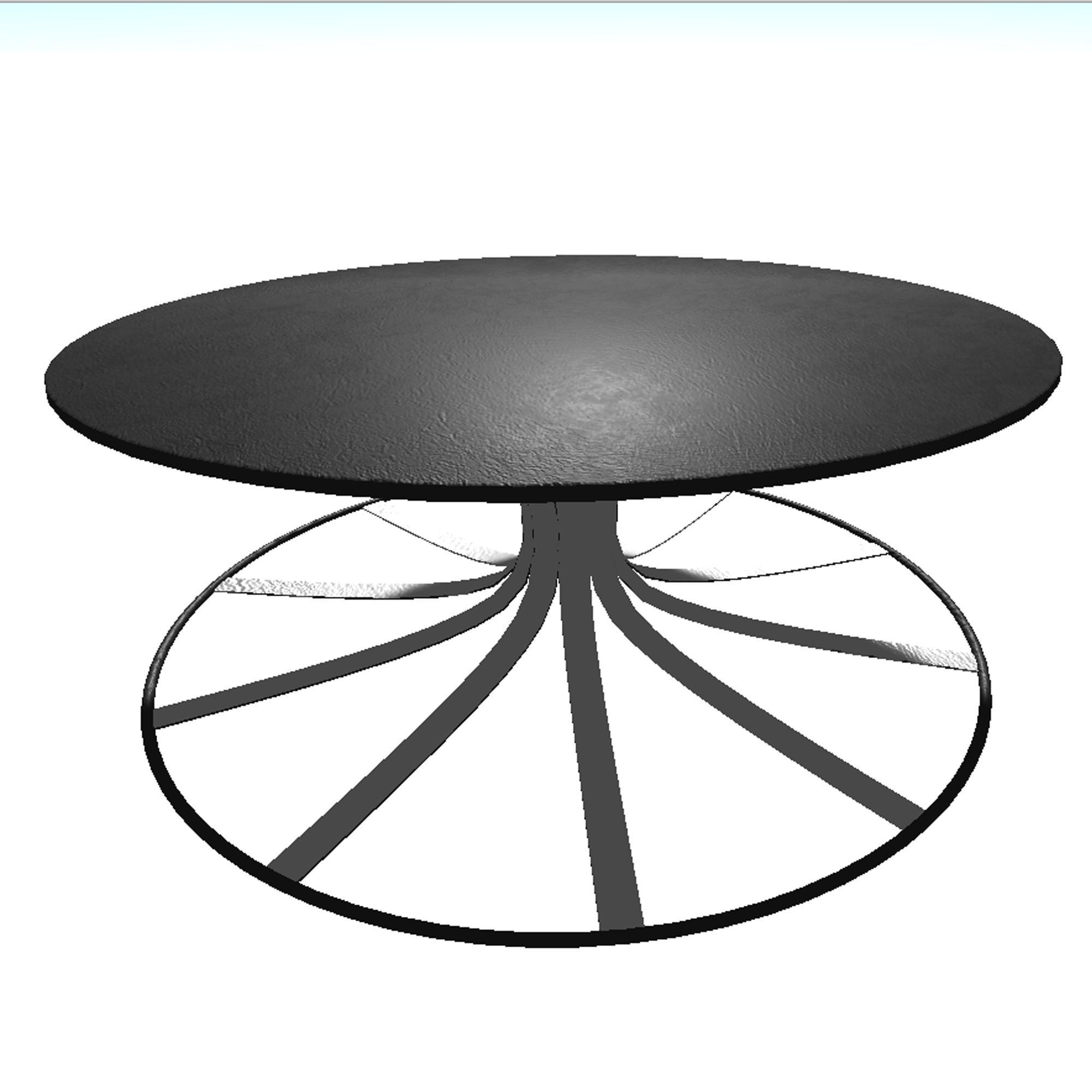 Table 5 coffee with metal base 3D model_3