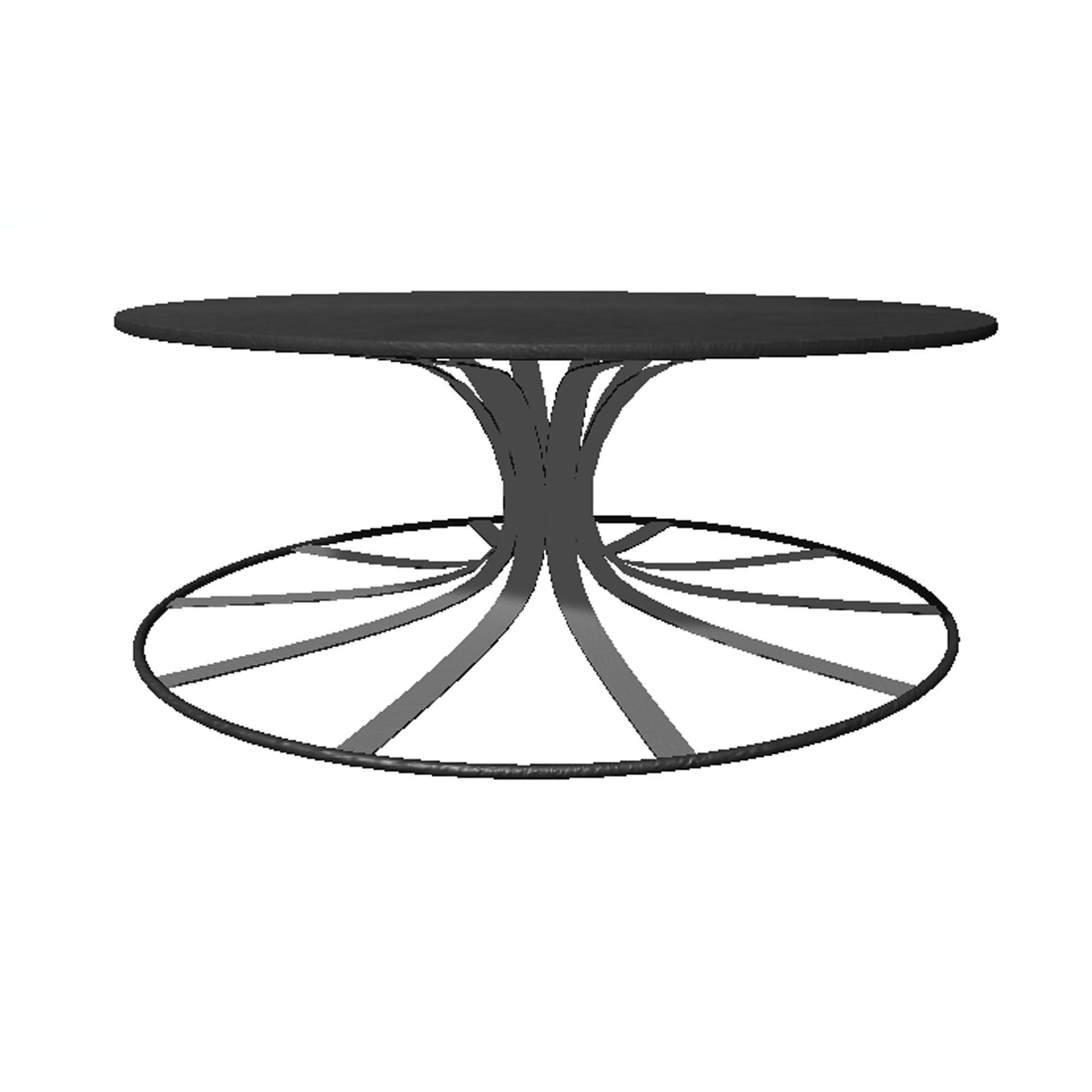 Table 5 coffee with metal base 3D model_1