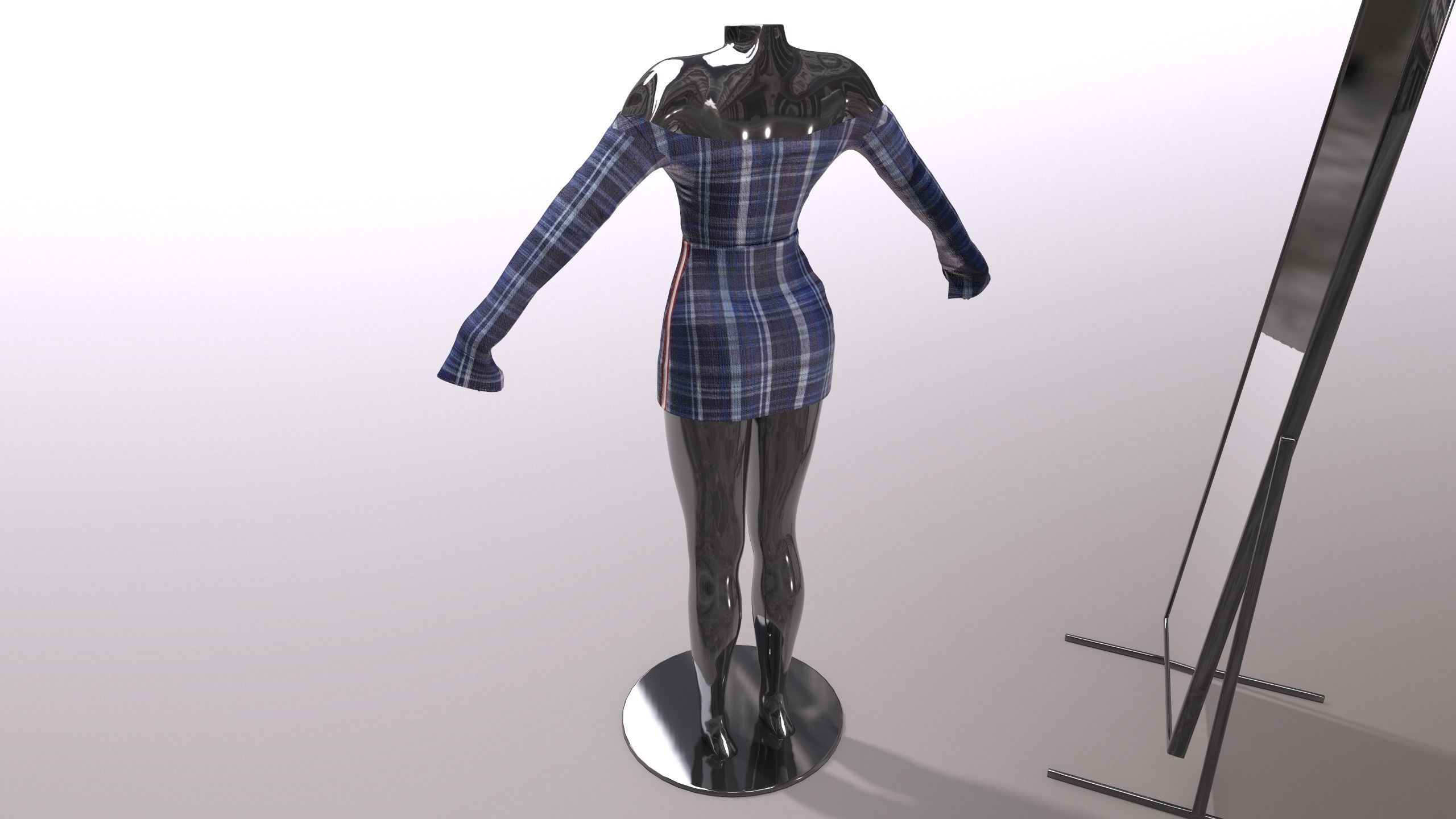 Female Clothing Low-poly 3D model_8