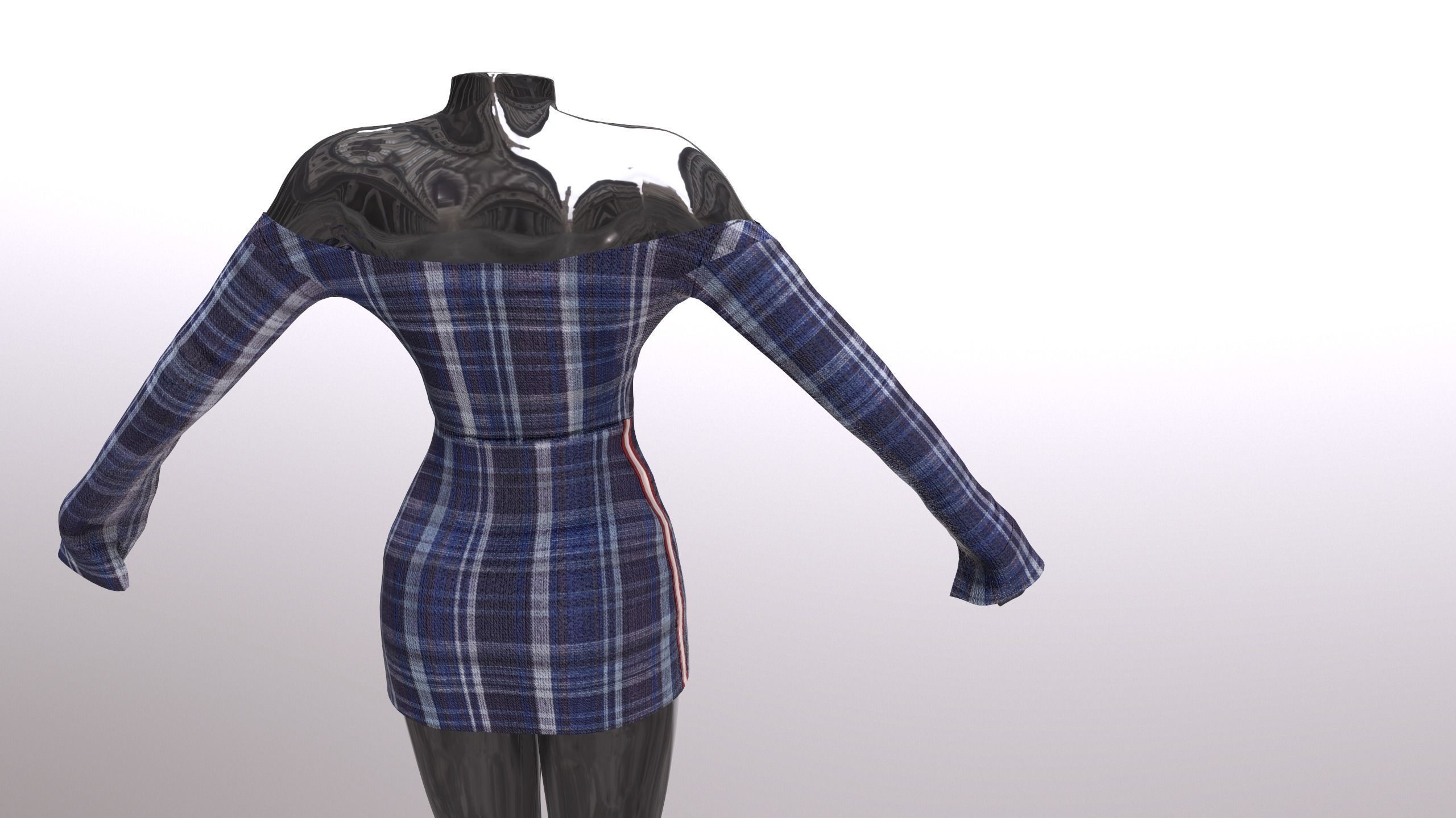 Female Clothing Low-poly 3D model_4