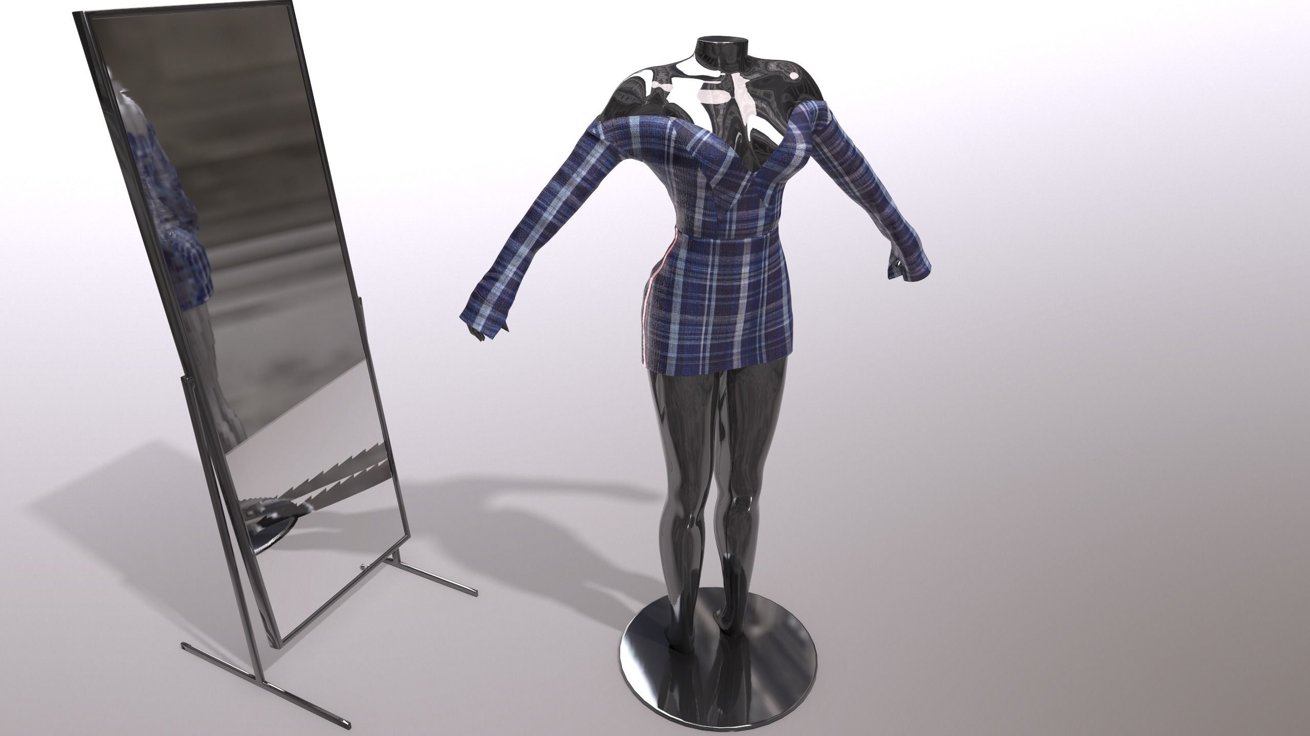 Female Clothing Low-poly 3D model_6