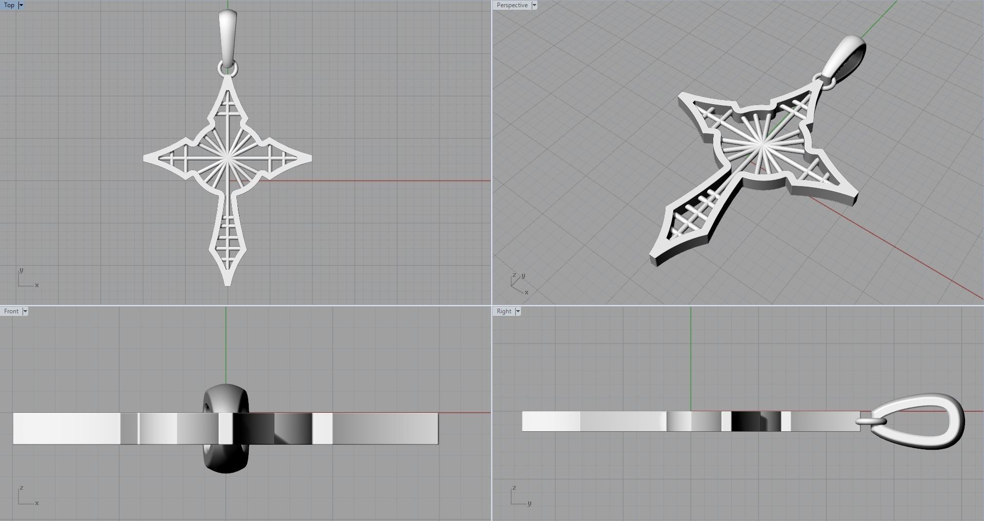 JESUS CROSS GOLD PENDANT 3D print model_11