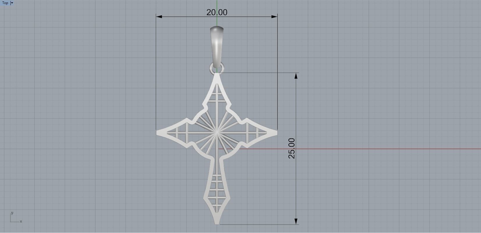 JESUS CROSS GOLD PENDANT 3D print model_7