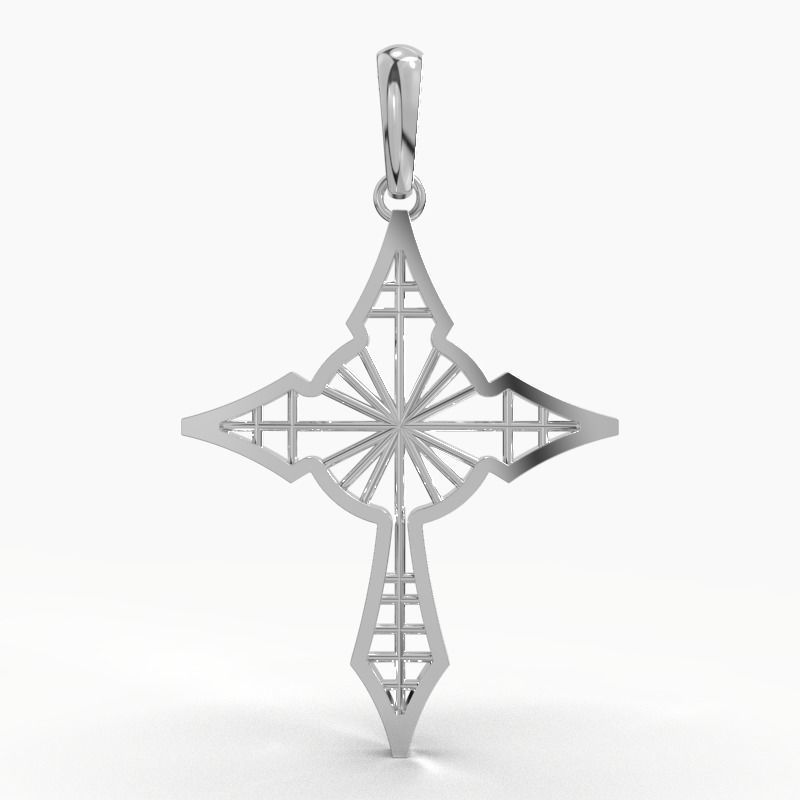 JESUS CROSS GOLD PENDANT 3D print model_14