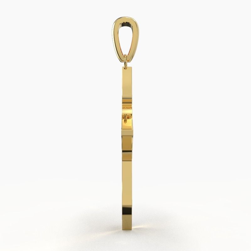 JESUS CROSS GOLD PENDANT 3D print model_5