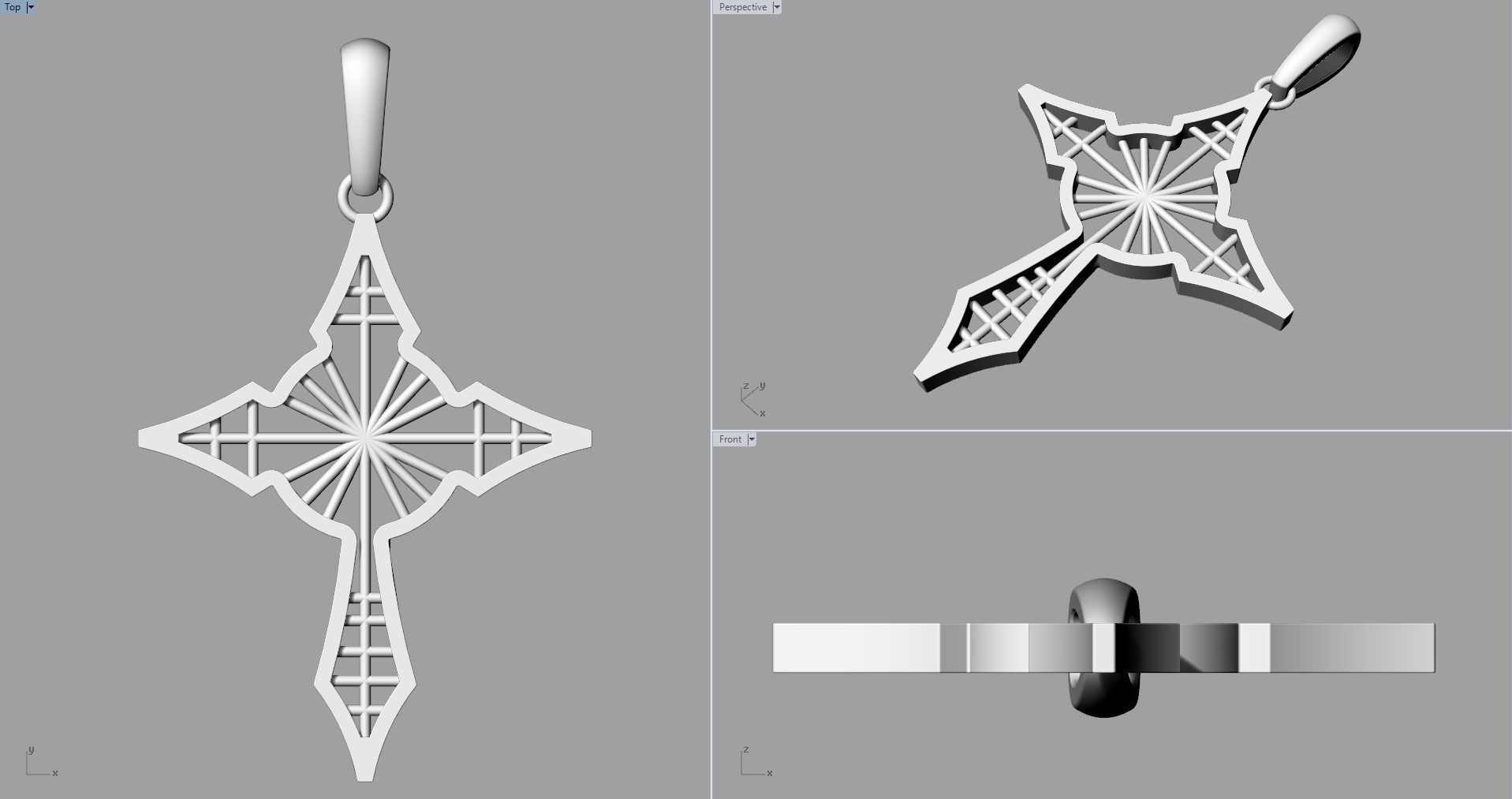 JESUS CROSS GOLD PENDANT 3D print model_9