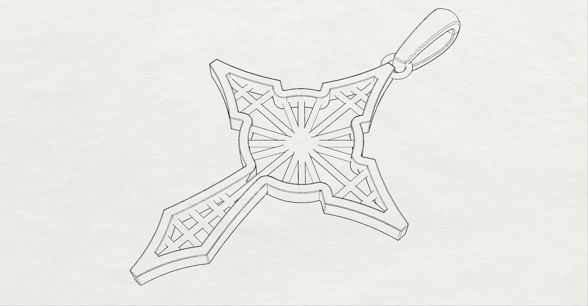 JESUS CROSS GOLD PENDANT 3D print model_8