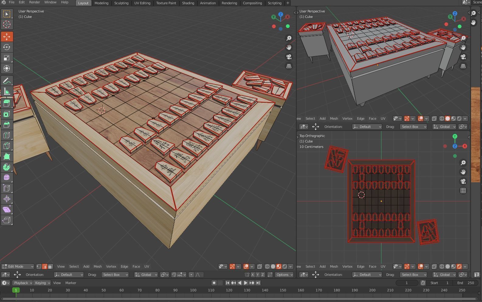 Japanese chess Low-poly 3D model_4