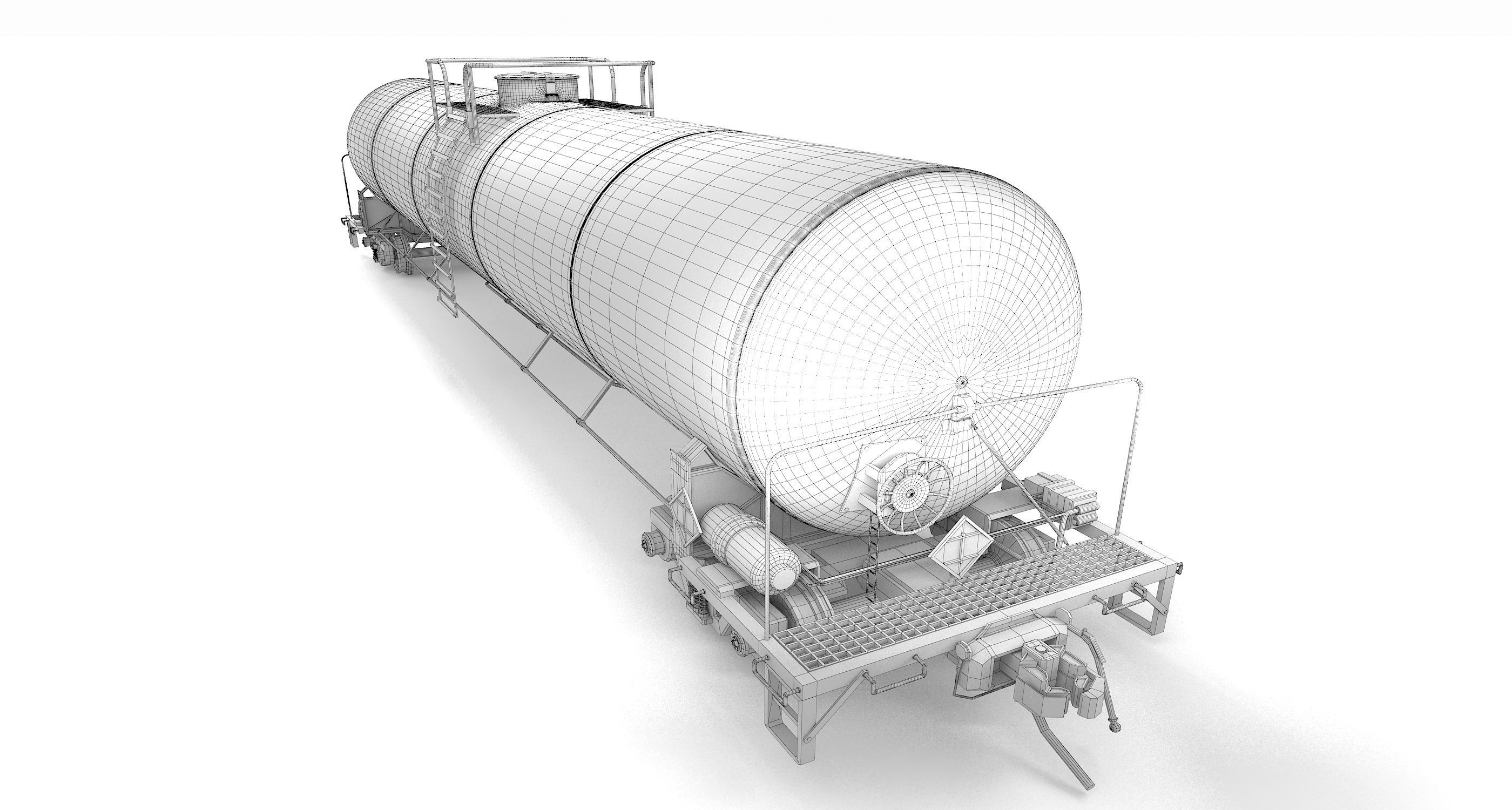 Oil Tanker Car 3D model_7