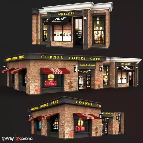 stores coffee shop with awning