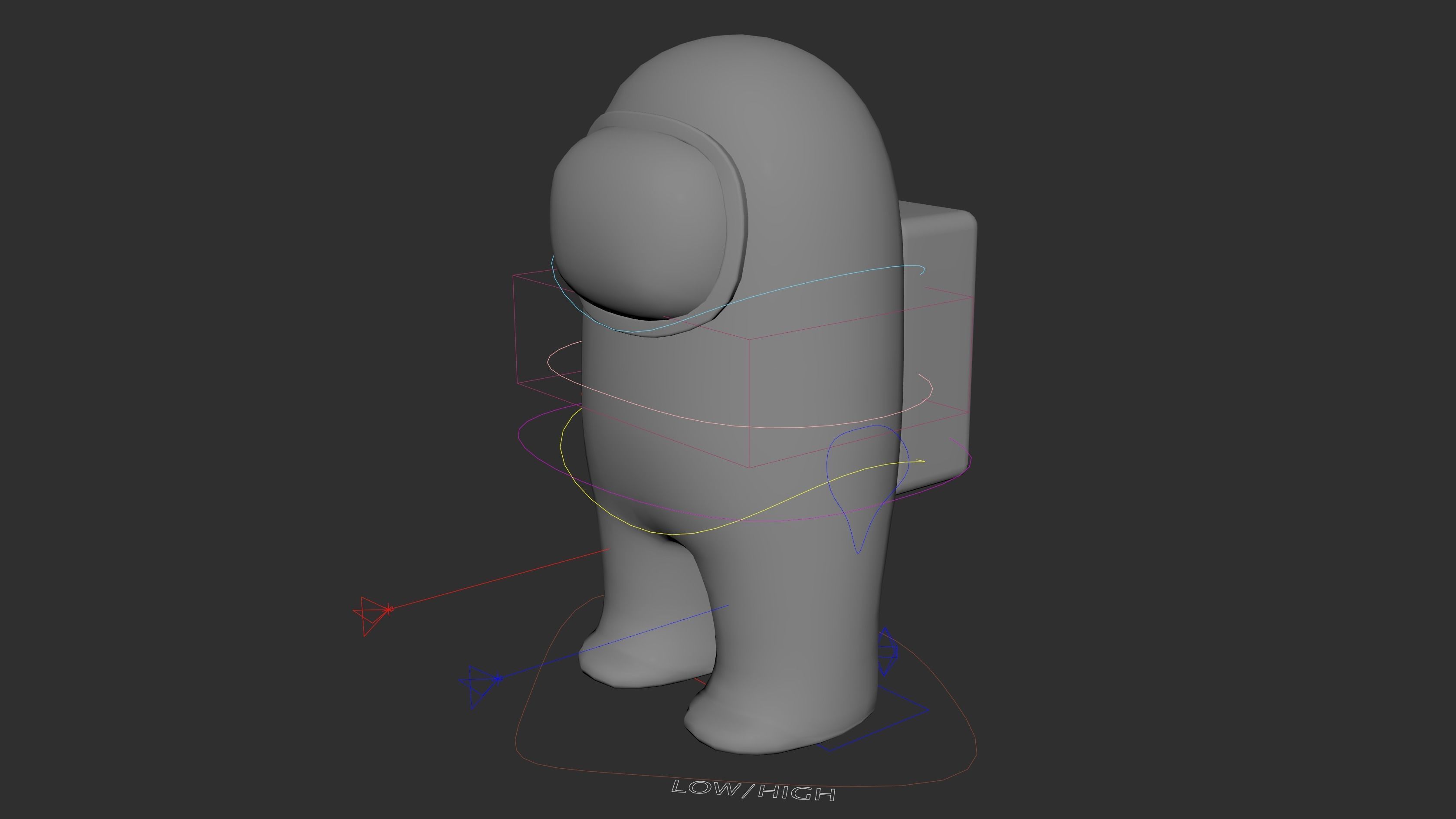 Among us characters - Maya rig included Low-poly 3D model_20