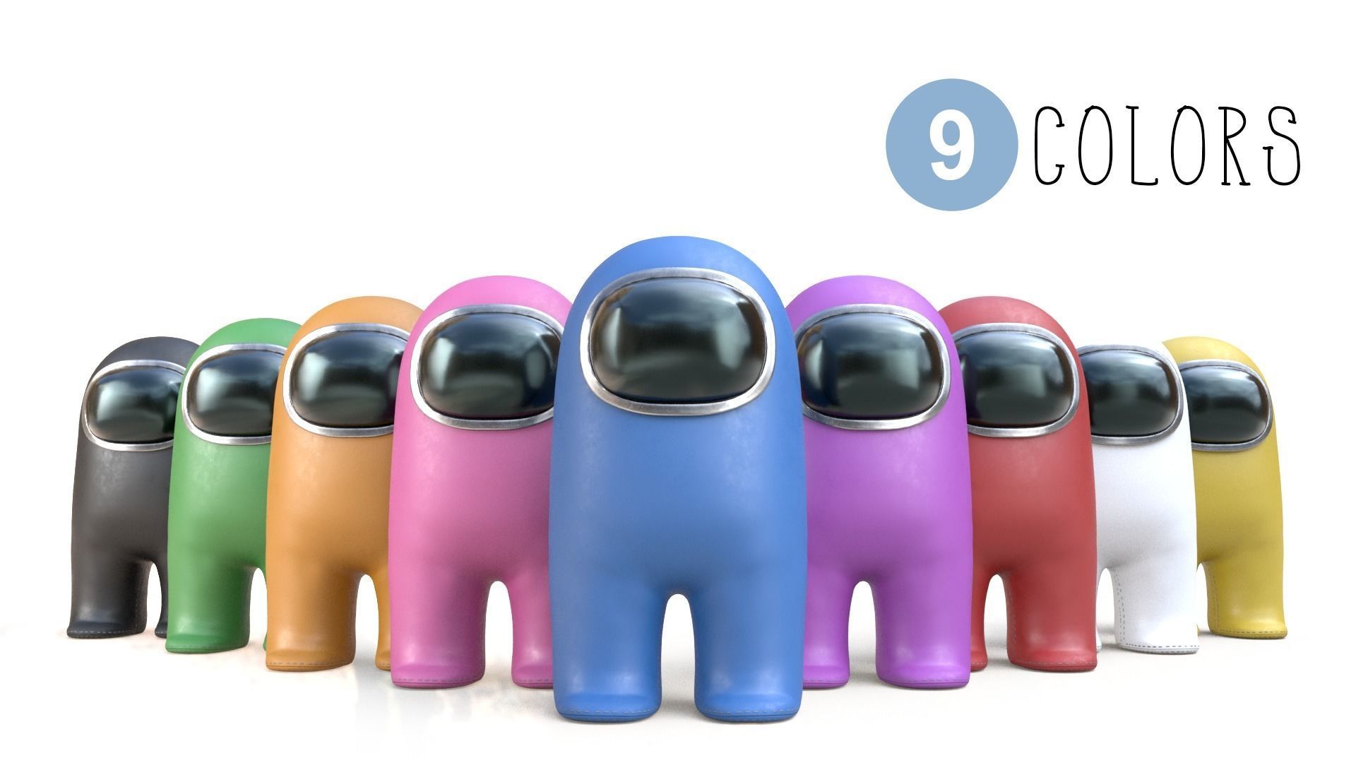 Among us characters - Maya rig included Low-poly 3D model_1