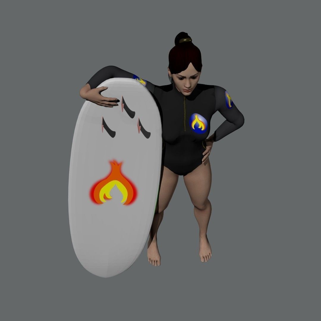 Surf girl 3D model_15