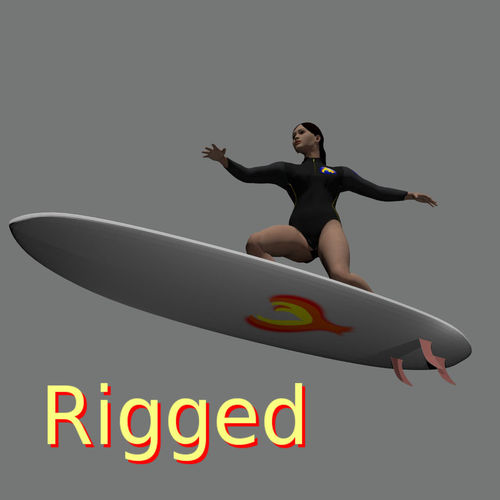 Surf girl 3D model