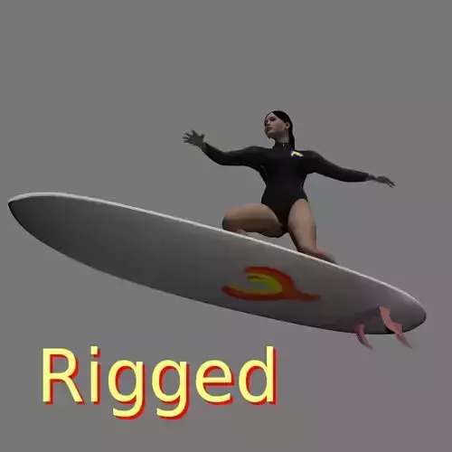Surf girl 3D model