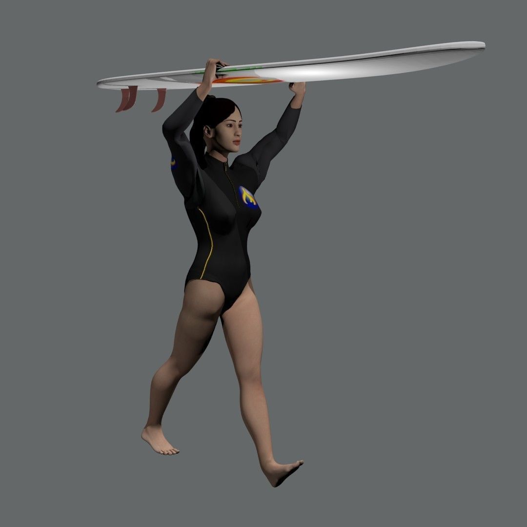 Surf girl 3D model_18