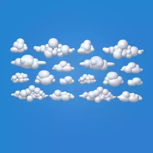 Clouds Cartoon 04 3D model
