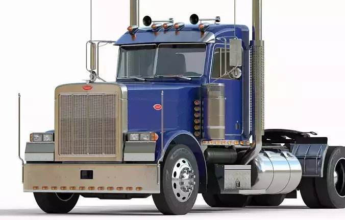 Peterbilt 379 with interior  3D model