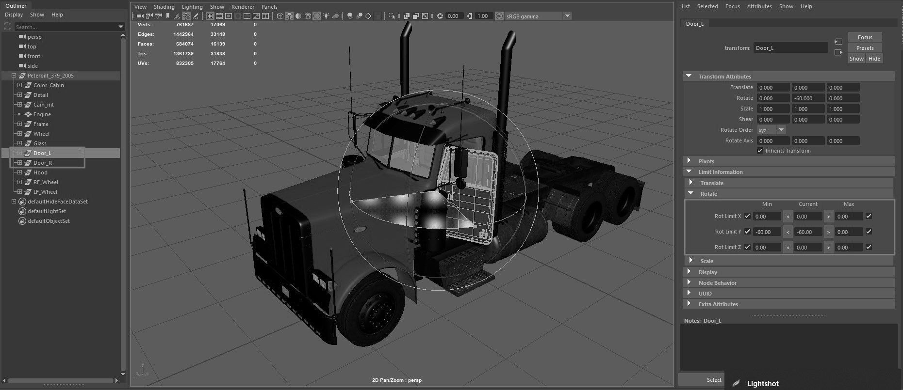Peterbilt 379 with interior  3D model_16