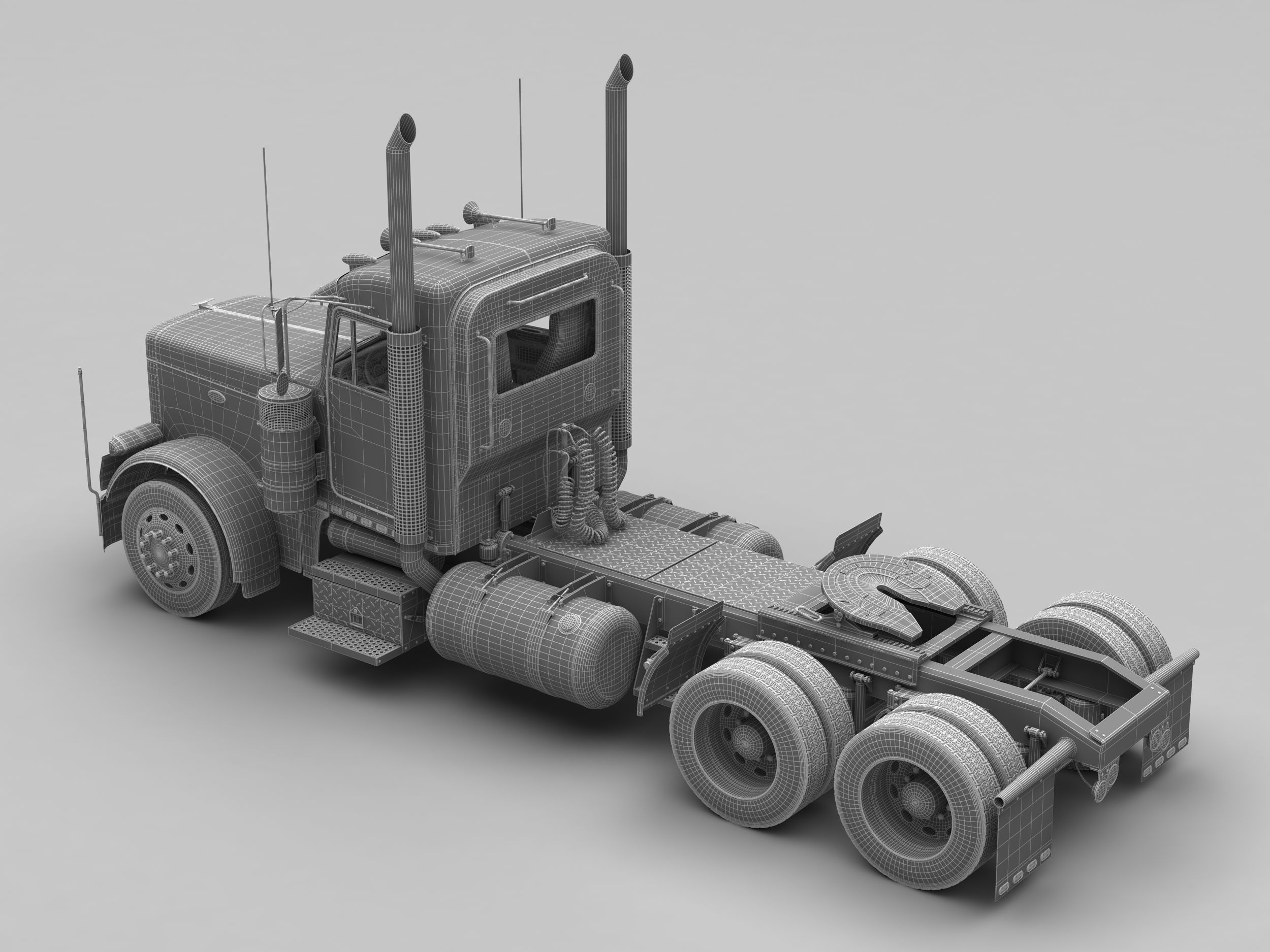 Peterbilt 379 with interior  3D model_9