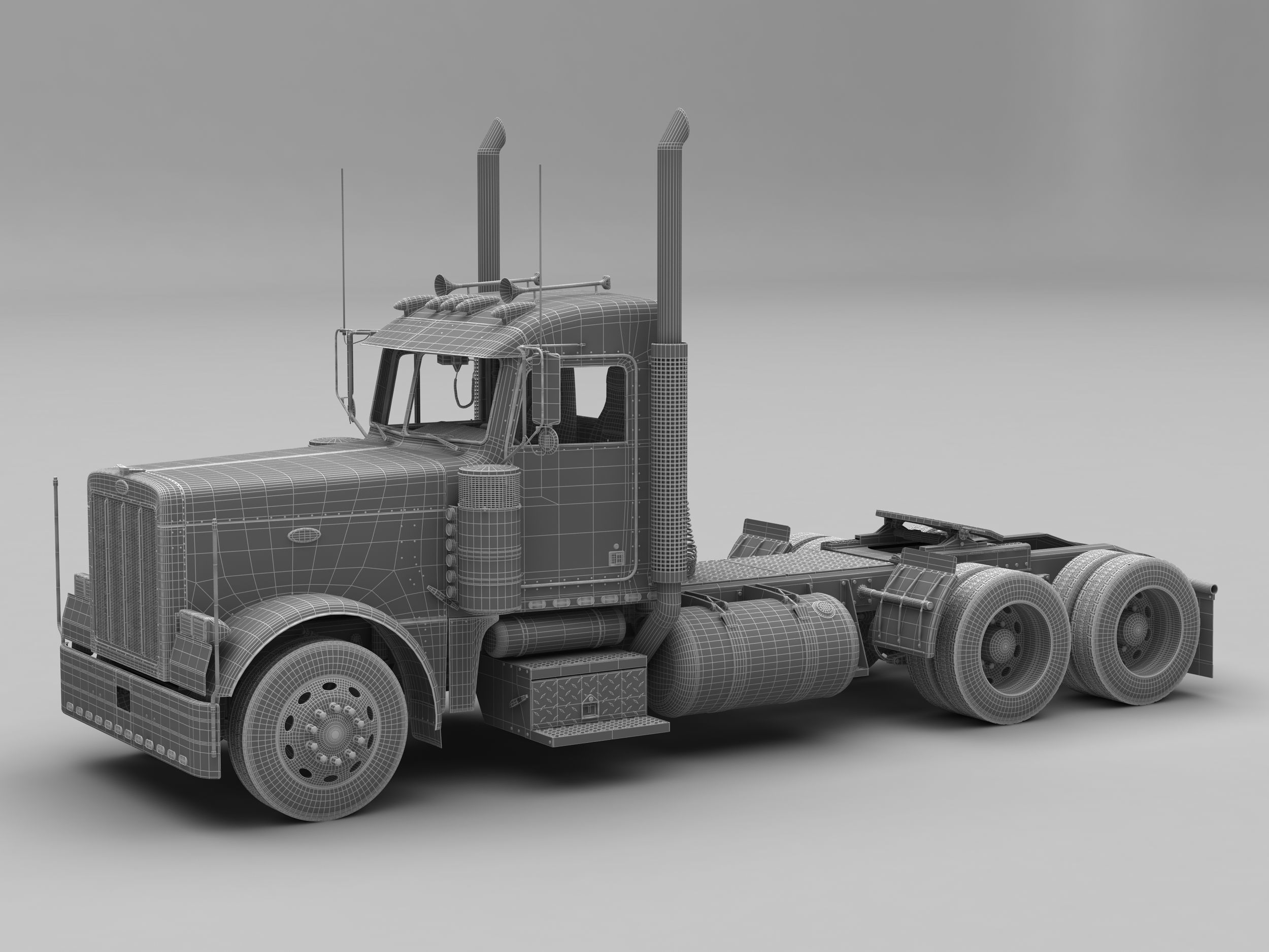 Peterbilt 379 with interior  3D model_7
