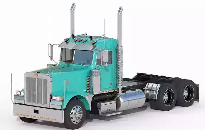 Peterbilt 379 with interior  3D model