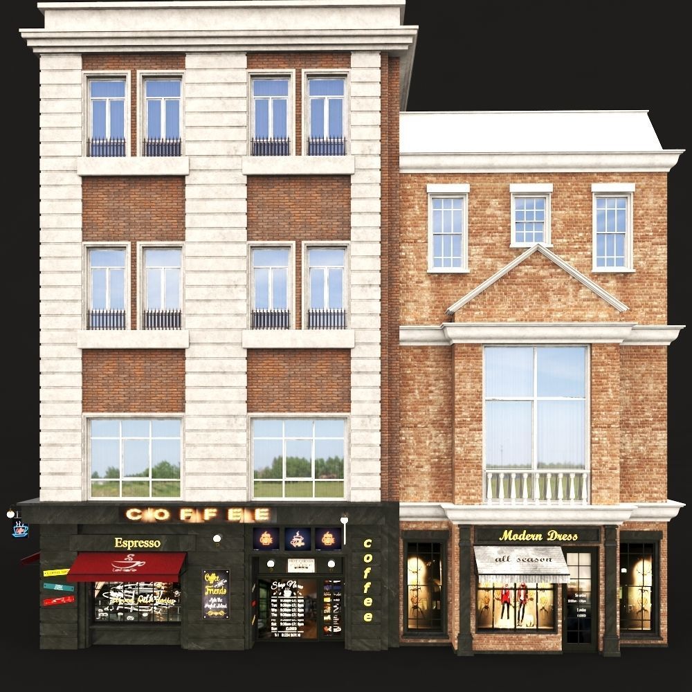 faced for background vol A3 3D model_4