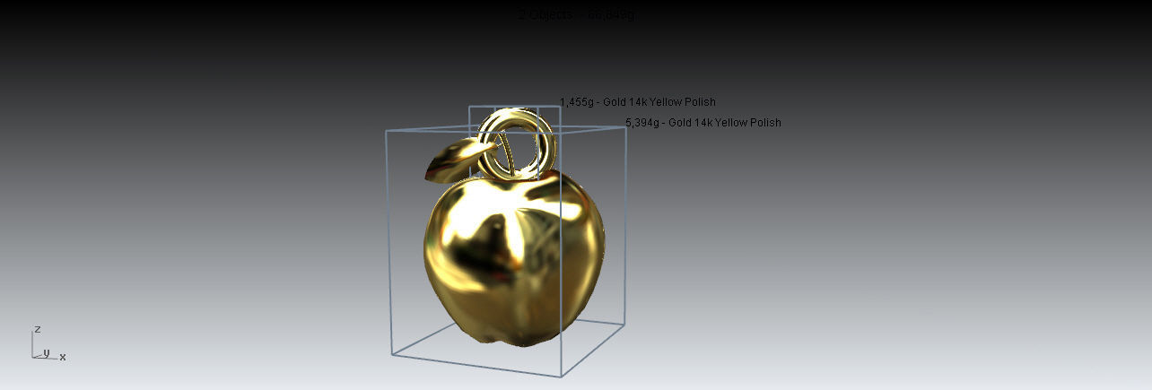 precious gold pendant 3D print model_1