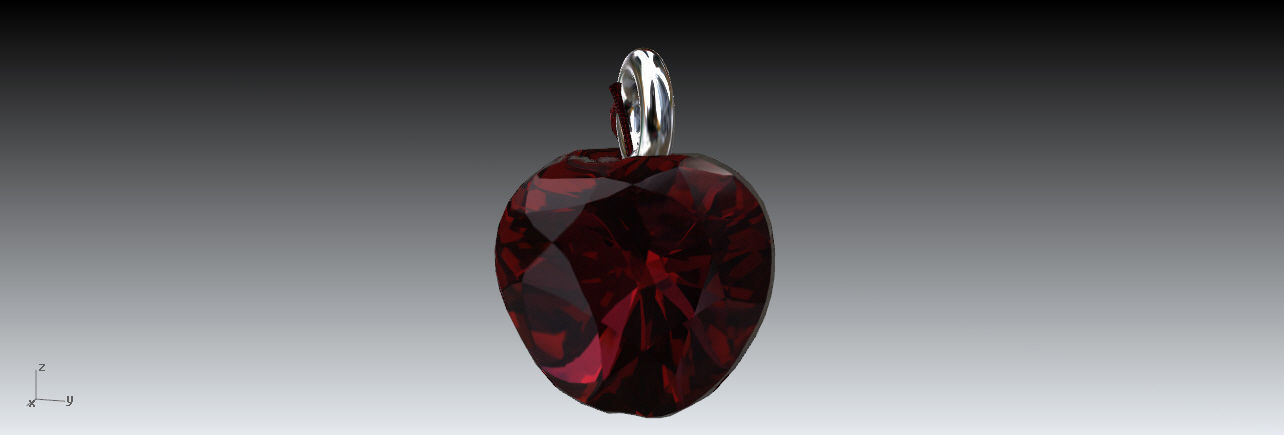 precious gold pendant 3D print model_3