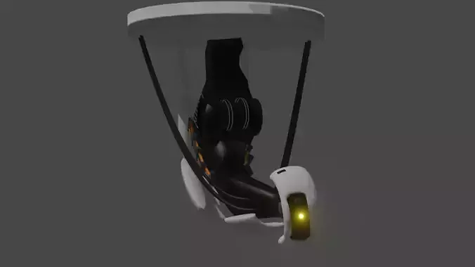 lowpoly GladOs portal 2 Free low-poly 3D model