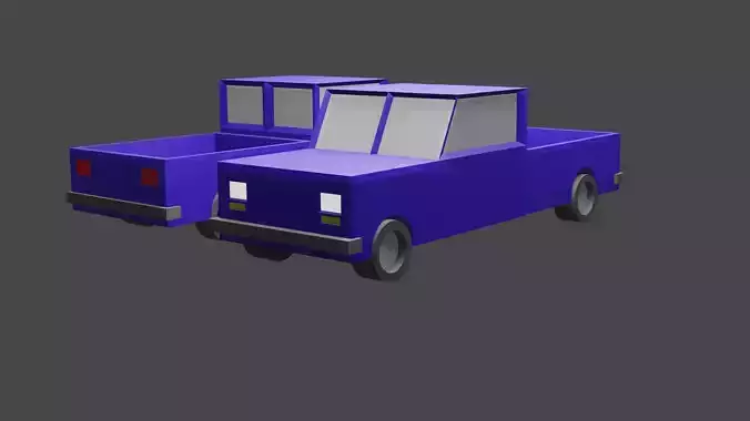 Low-poly PickUp Truck game or scene assets