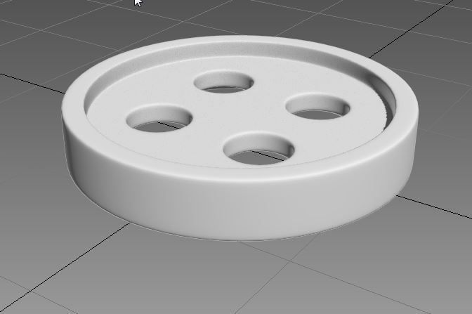 Button with four holes Free 3D print model_1