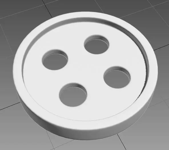 Button with four holes Free 3D print model_0