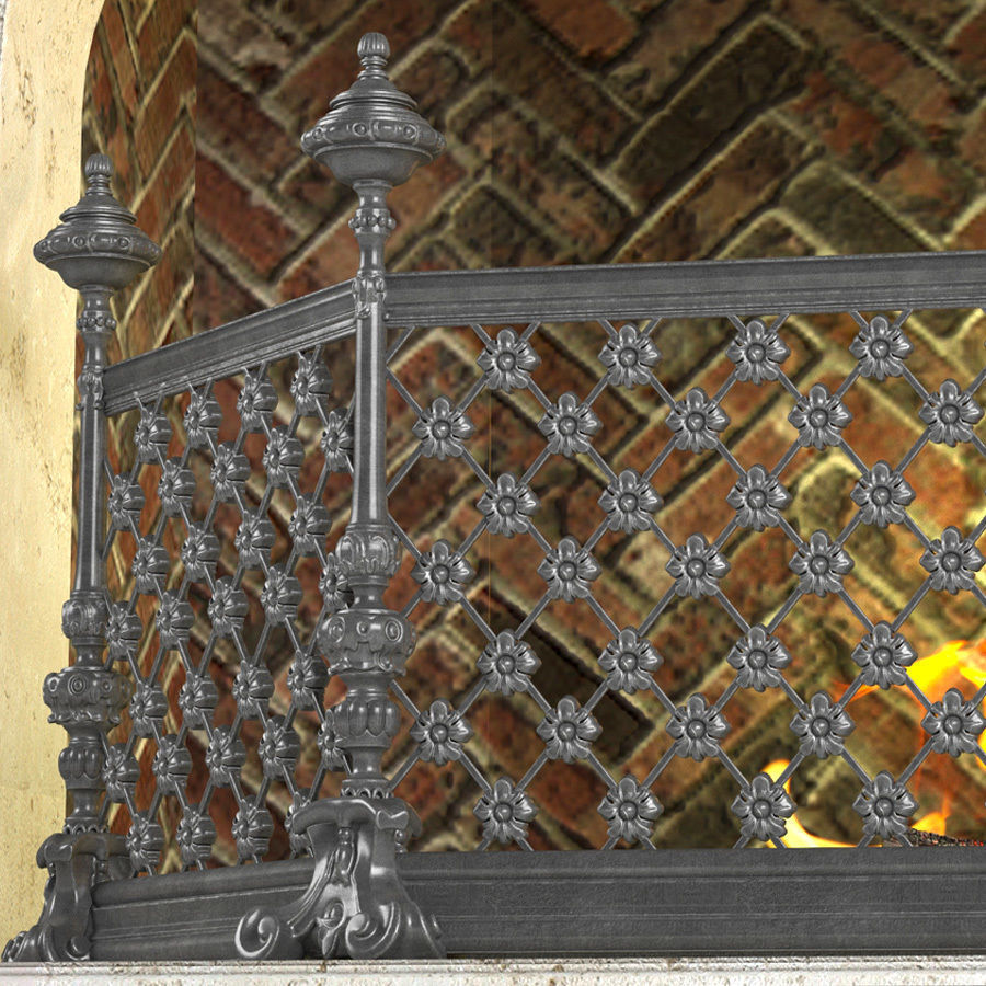 Classic fireplace 3D model_2