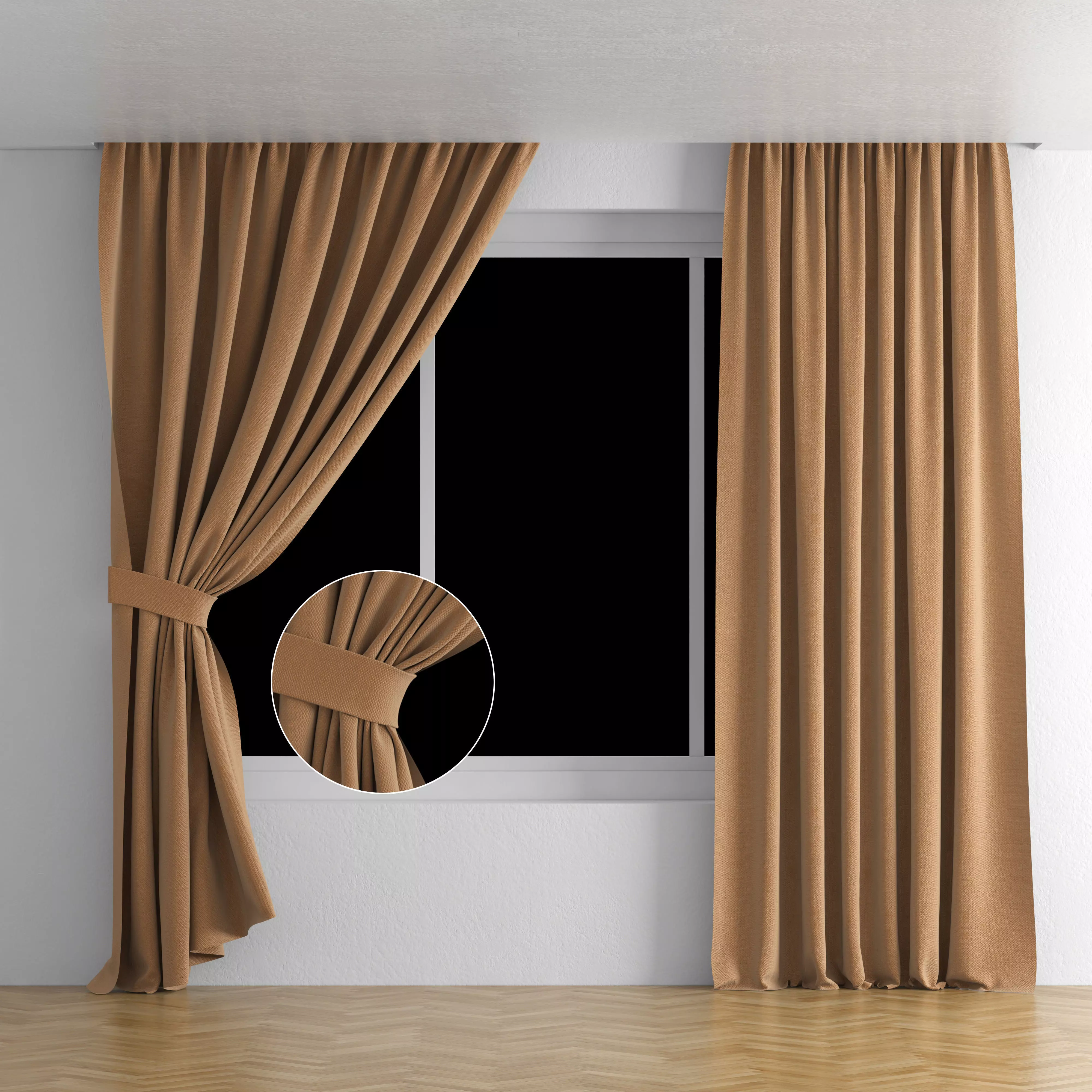curtain room with curtains and window 3D model_0