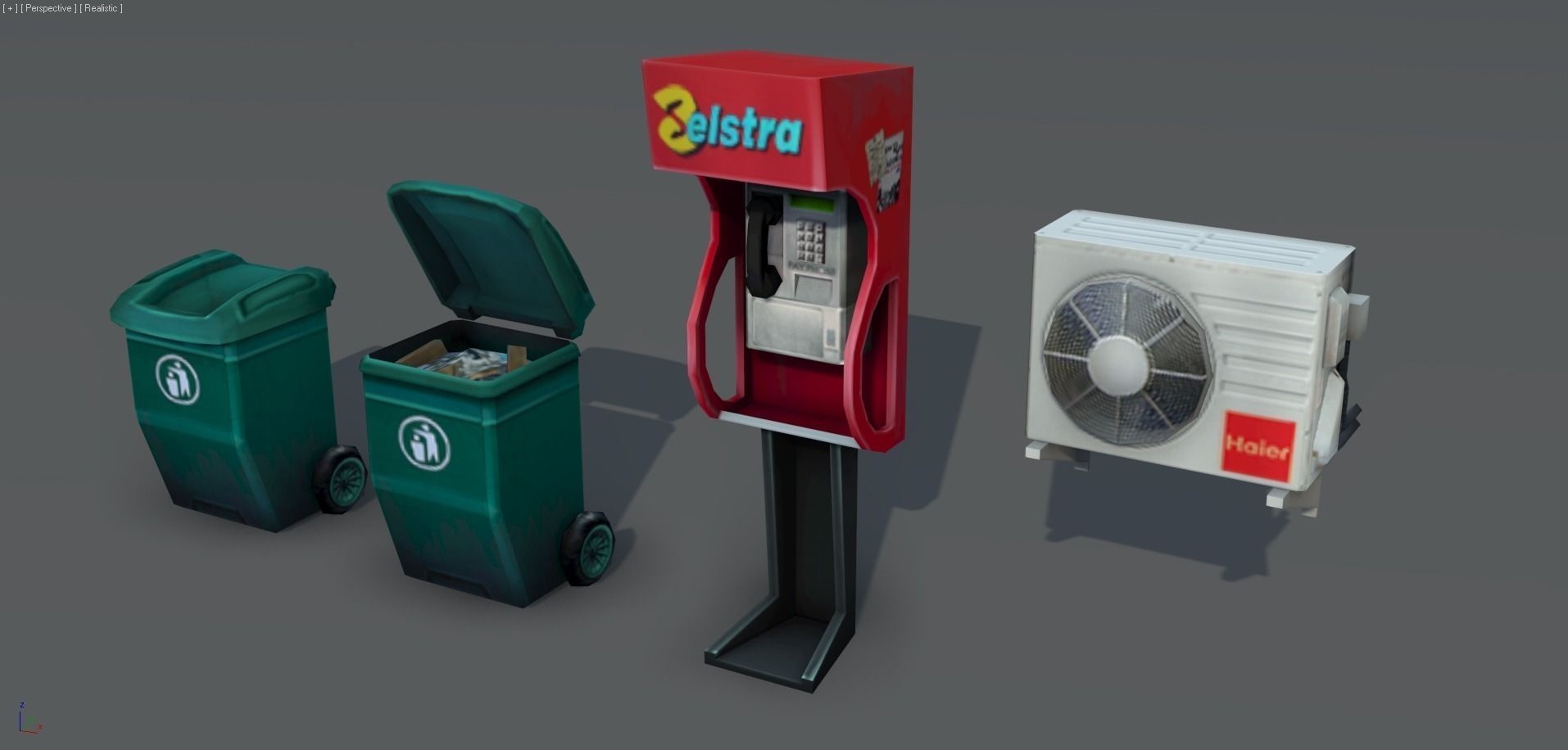 City Objects  - low poly Low-poly 3D model_0