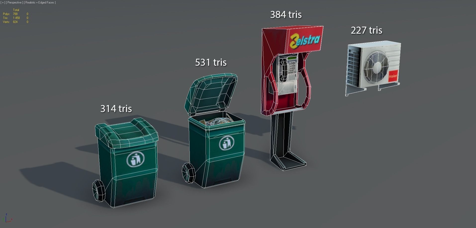 City Objects  - low poly Low-poly 3D model_7