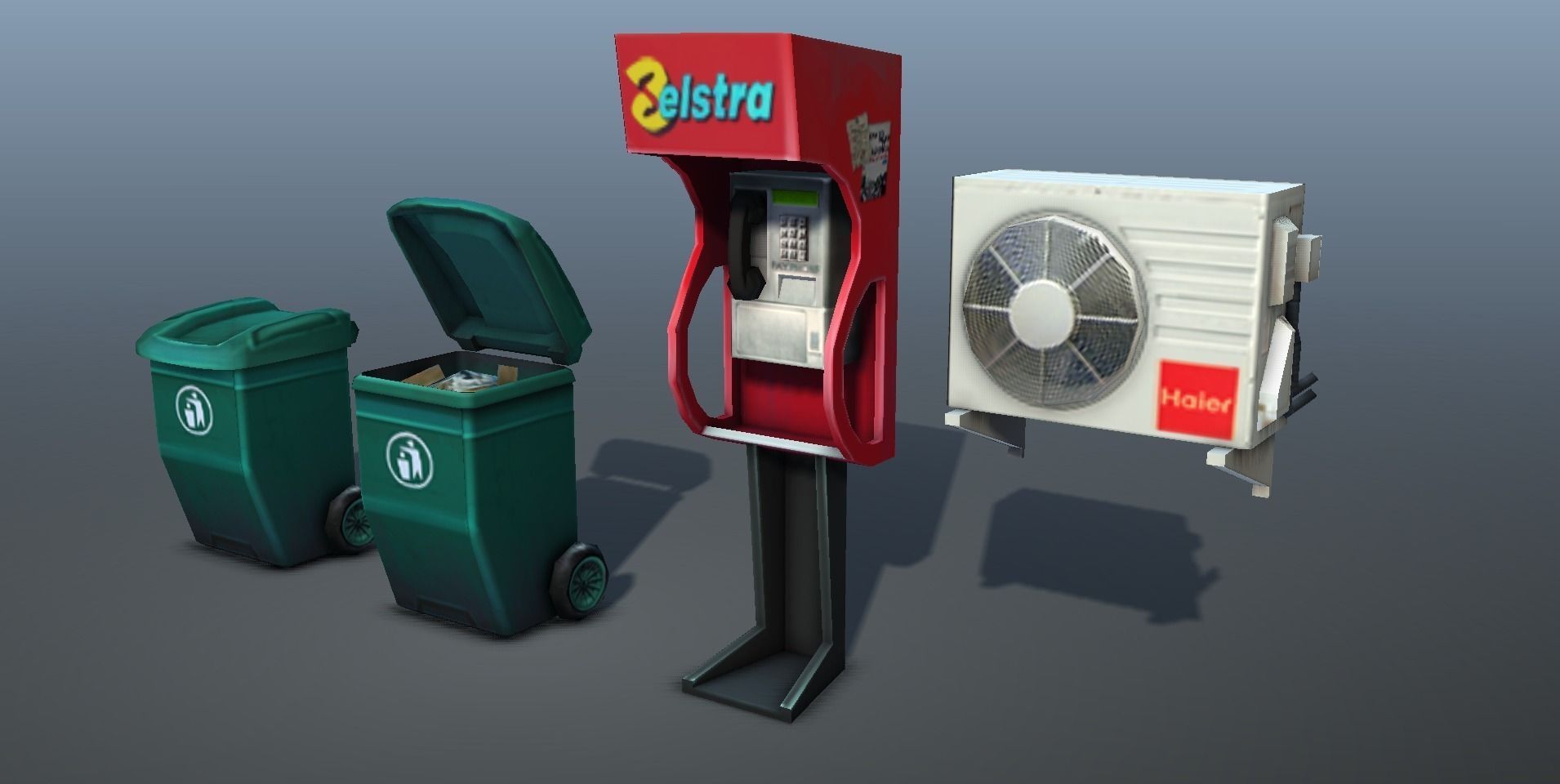 City Objects  - low poly Low-poly 3D model_1