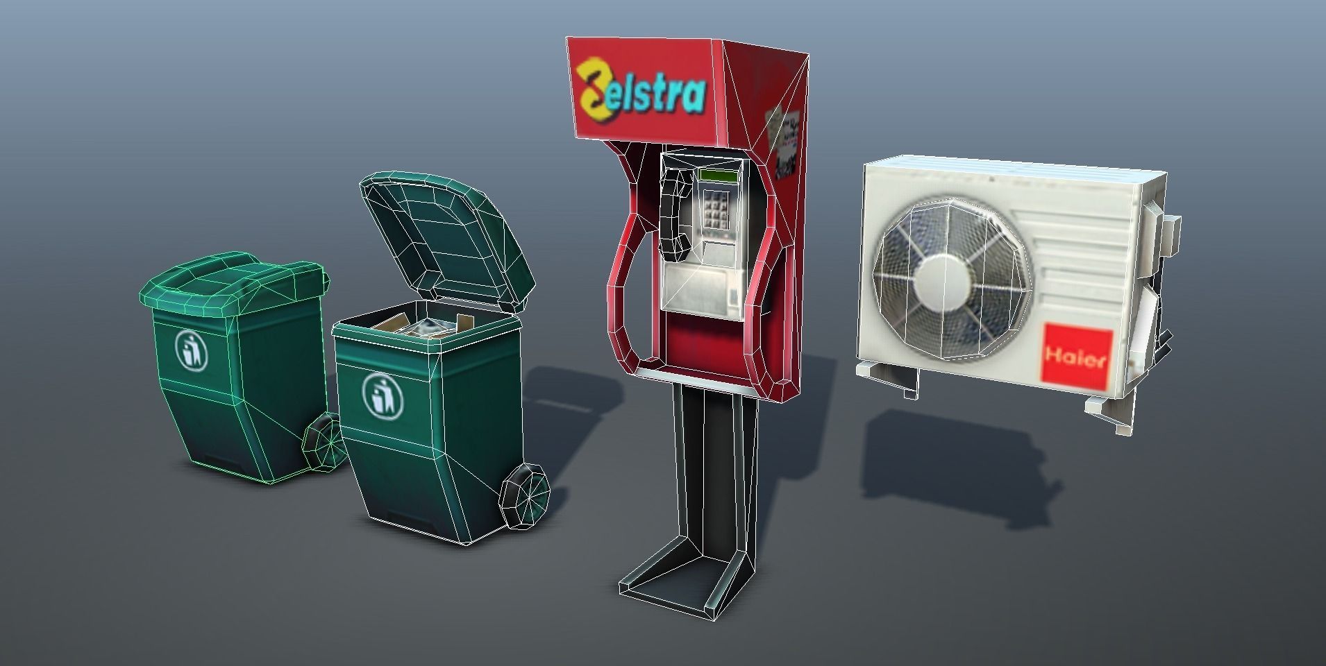 City Objects  - low poly Low-poly 3D model_9