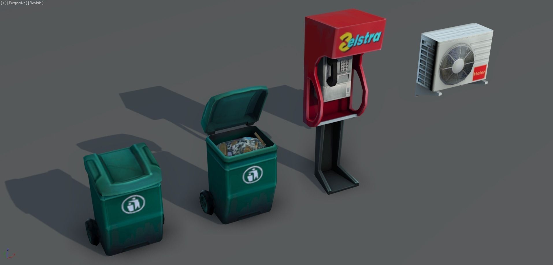 City Objects  - low poly Low-poly 3D model_2