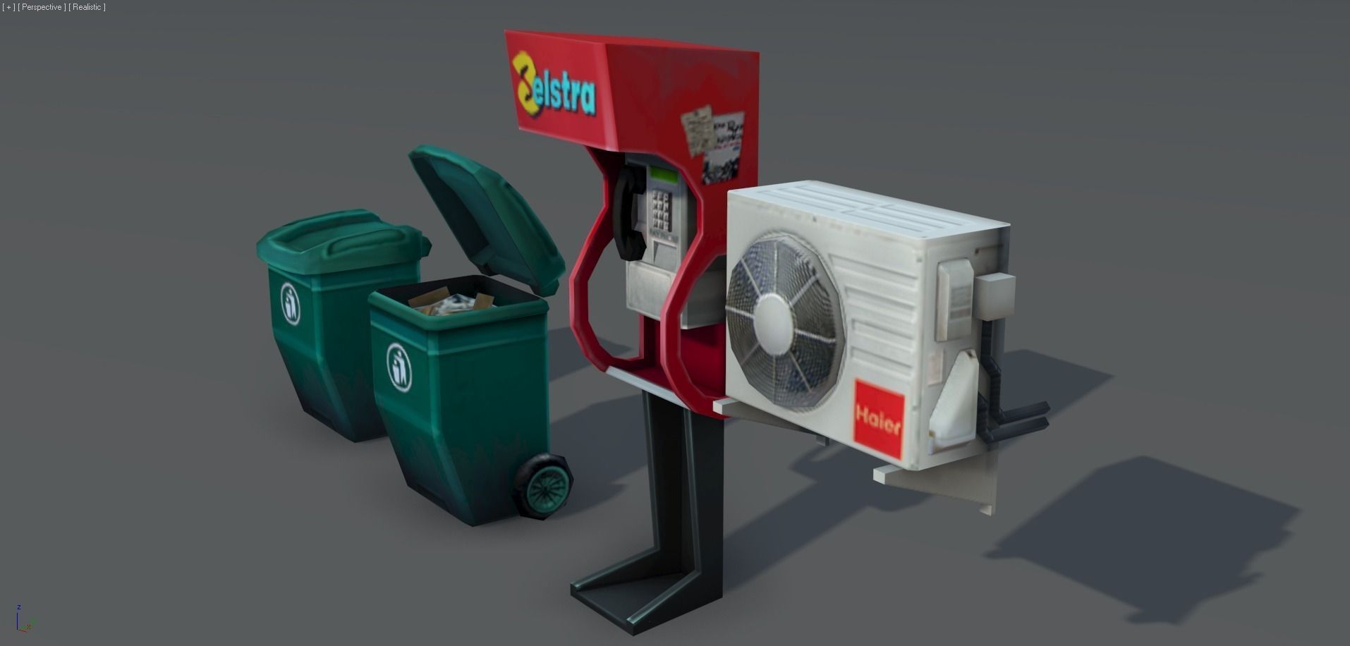 City Objects  - low poly Low-poly 3D model_5
