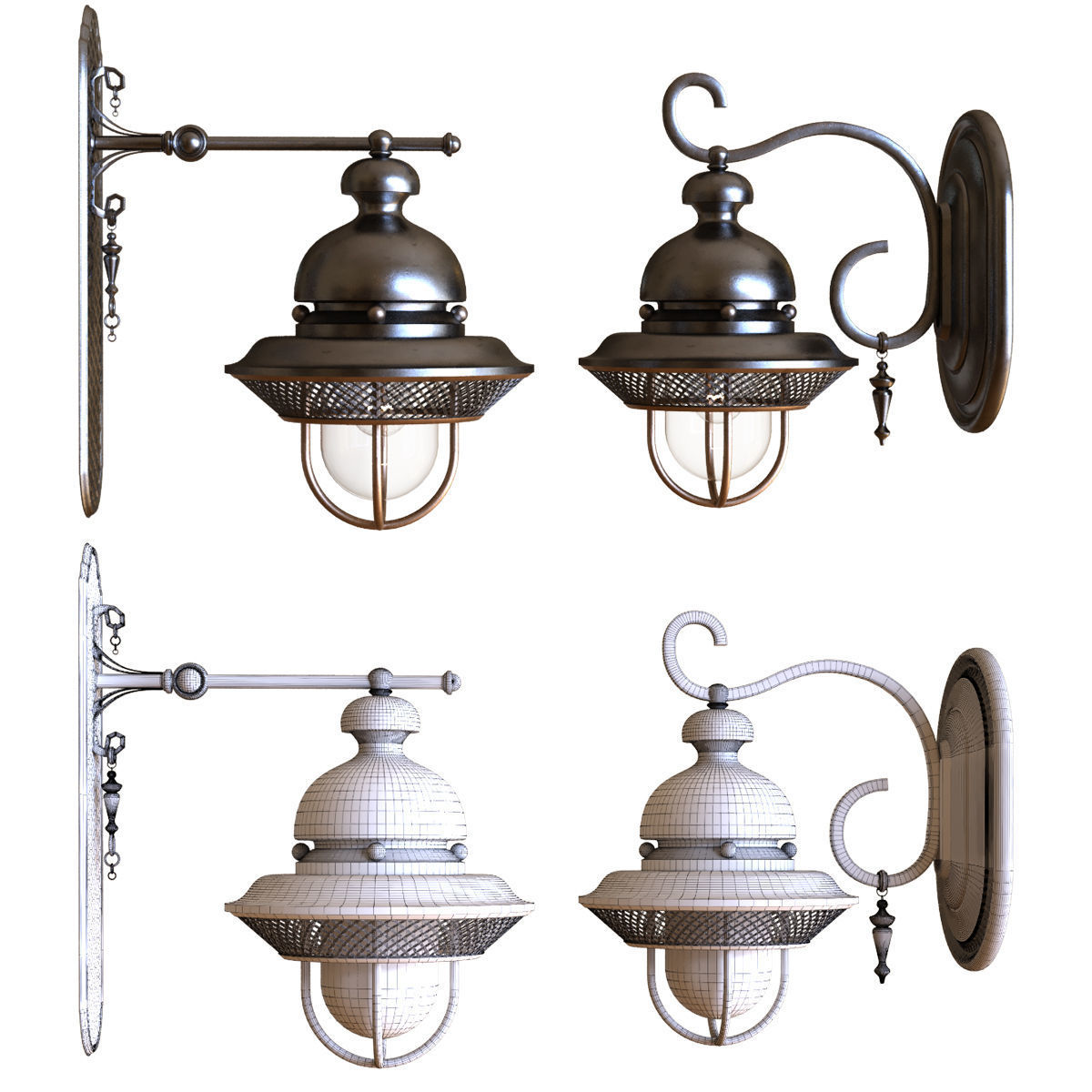 exterior light set 002 3D model_3