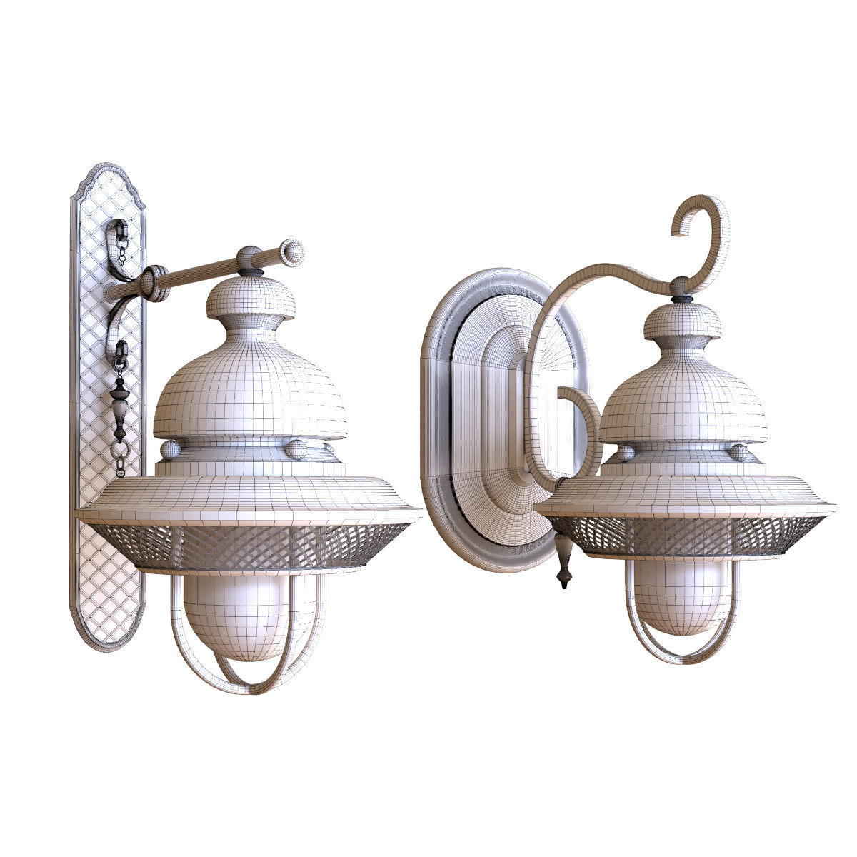 exterior light set 002 3D model_1