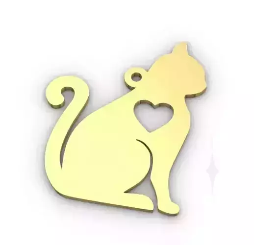 PENDANT cat flat 3d printable 