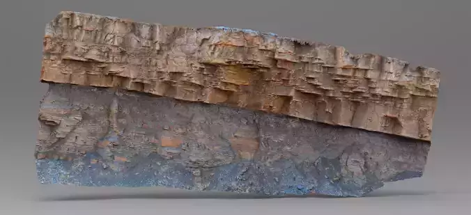 8K Cliff-Side Rock Formation 02 Low-Poly 3D Model